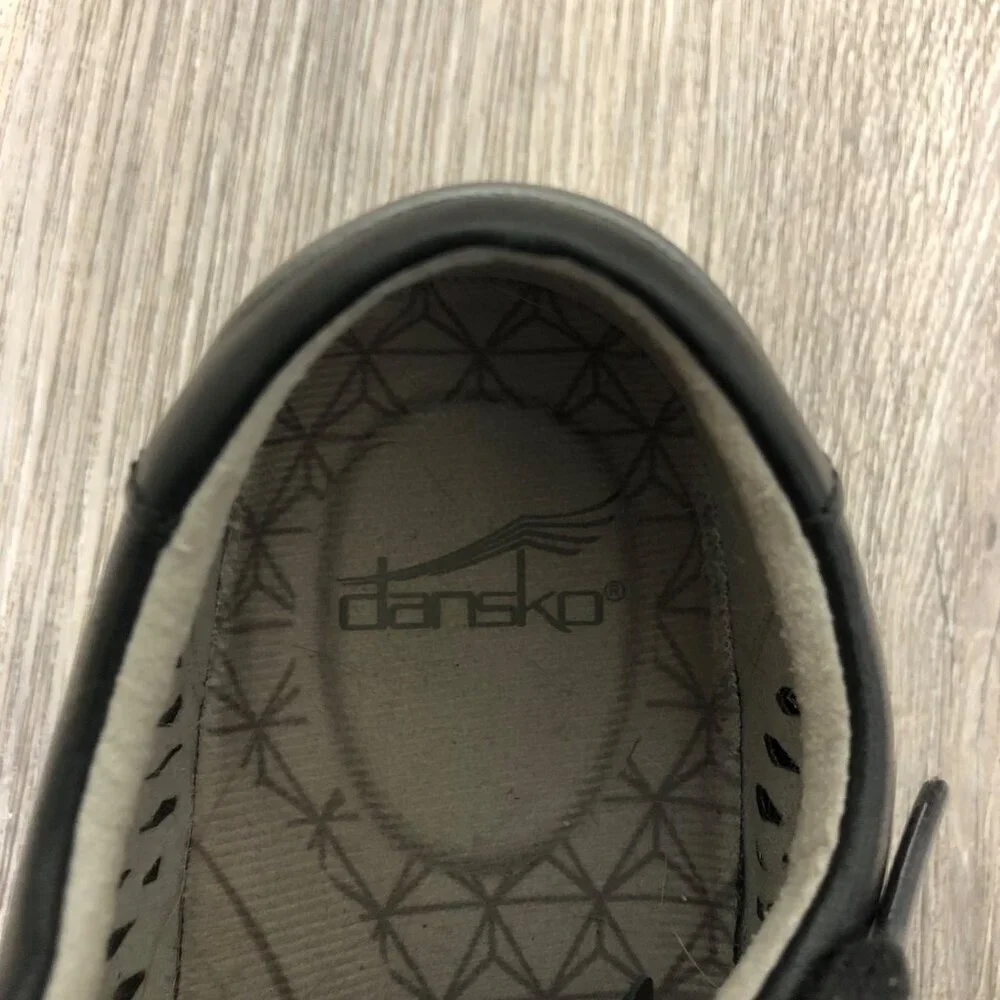 Dansko Women's EU Size 38 Black Genuine Leather Shoes Sneakers Stability Arch